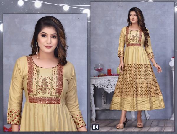 Trendy Golden Moments Rayon Exclusive Kurti Collection